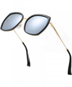 Oversized Oversized Sunglasses for Women Polarized Sunglasses Butterfly Fashion Eyewear - Butterfly Silver Lens - CZ18GS07ZW5...