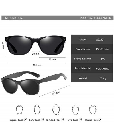 Square Unisex Polarized Sunglasses Classic Square Sunglasses for Men Women - Brand Designer Vintage Sun Glasses - CS196ILNE0A...