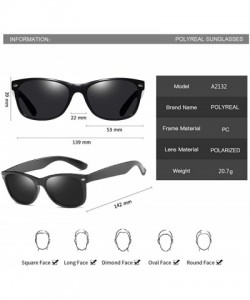 Square Unisex Polarized Sunglasses Classic Square Sunglasses for Men Women - Brand Designer Vintage Sun Glasses - CS196ILNE0A...