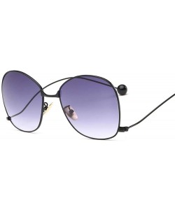 Aviator Oversized Sunglasses Women Personality Steel Ball Metal Mirror Sun Glasses 6 - 7 - C518YR3W53Y $10.69