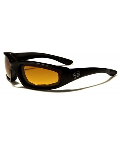 Goggle Motorcycle Biker Riding Foam Padded Wrap High Definition HD Goggles Sunglasses - Matte Black - CR189ANKTK2 $23.93