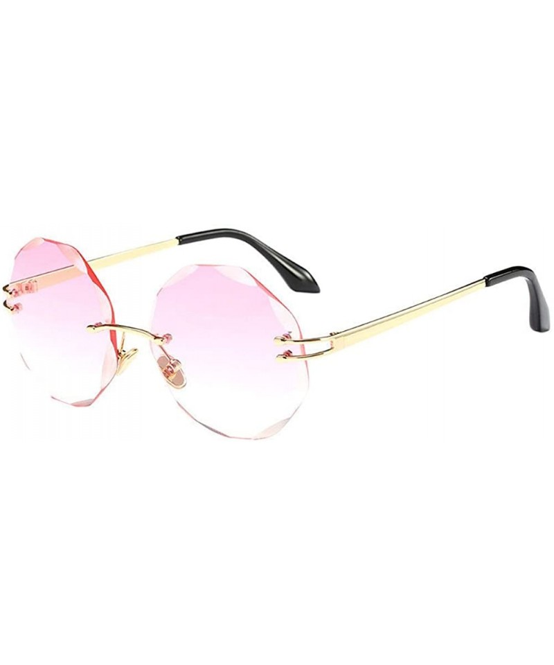 Rimless Womens Oversized Rimless Sunglasses Vintage Style Clear Glasses UV400 - Color 5 - C918E5EQ2DG $14.40