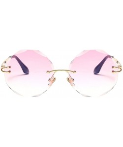 Rimless Womens Oversized Rimless Sunglasses Vintage Style Clear Glasses UV400 - Color 5 - C918E5EQ2DG $14.40