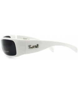 Rectangular Cholo Biker Extra Narrow Lens Rectangular Sunglasses - White - CP11YRF86J3 $7.57