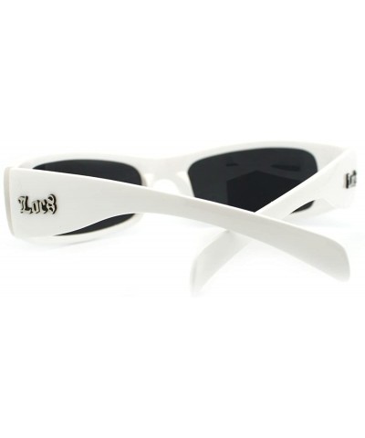 Rectangular Cholo Biker Extra Narrow Lens Rectangular Sunglasses - White - CP11YRF86J3 $7.57