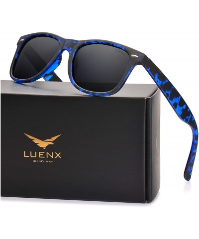 Semi-rimless Mens Sunglasses Polarized Womens UV 400 Protection - 5-tortiose Blue - CC186XSN843 $13.90