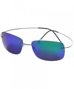 Rimless rimless titanium polarized Sunglasses - Gray - C012HKKZRUR $19.83