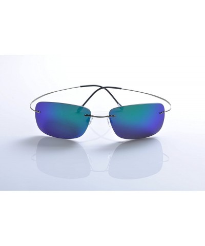 Rimless rimless titanium polarized Sunglasses - Gray - C012HKKZRUR $19.83