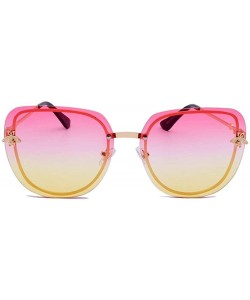 Square New Men and Women Fashion Square Sunglasses Trend Frameless Sunglasses Women's UV Protection Sunglasses - 2 - C718SZ3O...