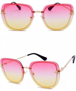 Square New Men and Women Fashion Square Sunglasses Trend Frameless Sunglasses Women's UV Protection Sunglasses - 2 - C718SZ3O...