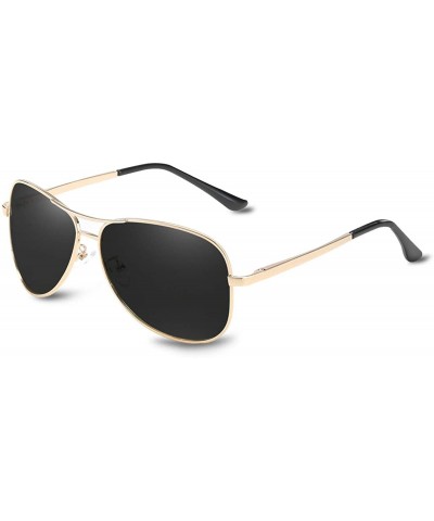Aviator Men Retro Polarized Sunglasses-Aviator Style Eyewear-Color lens-UV 400 Driving Travel-Exquisite Gift Box - CU18RXOZG6...