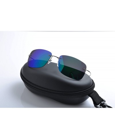 Rimless rimless titanium polarized Sunglasses - Gray - C012HKKZRUR $19.83