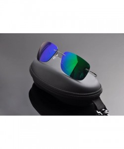 Rimless rimless titanium polarized Sunglasses - Gray - C012HKKZRUR $19.83