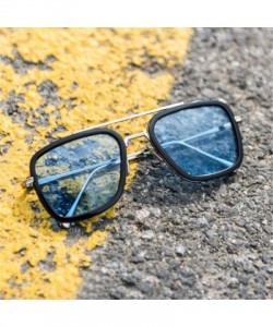 Oval Sunglasses Men Metal Square Man Sun Glasses - Tn5 - CU194O3LU8L $40.73