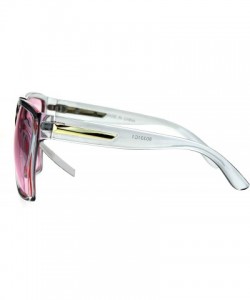 Rectangular Pop Color Lens Oversize Flat Top Plastic Diva Fashion Sunglasses - Pink - CA1869Z35QU $13.15