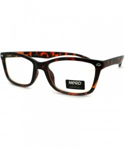 Rectangular Clear Lens Optical Frame Eyeglasses Designer Rectangular Glasses - Tortoise - CW11USQDX93 $11.55