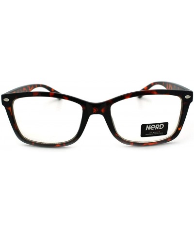 Rectangular Clear Lens Optical Frame Eyeglasses Designer Rectangular Glasses - Tortoise - CW11USQDX93 $11.55