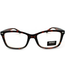 Rectangular Clear Lens Optical Frame Eyeglasses Designer Rectangular Glasses - Tortoise - CW11USQDX93 $11.55