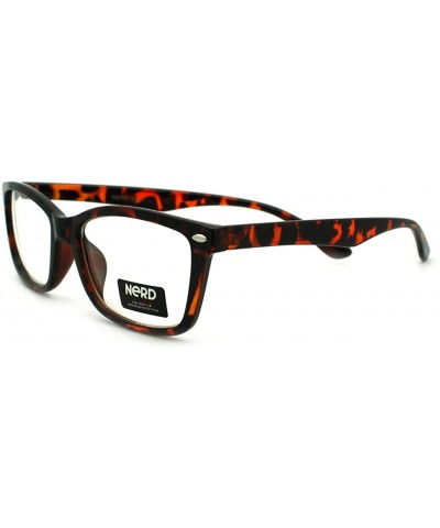 Rectangular Clear Lens Optical Frame Eyeglasses Designer Rectangular Glasses - Tortoise - CW11USQDX93 $11.55
