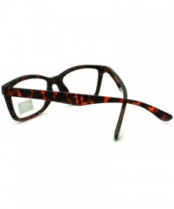 Rectangular Clear Lens Optical Frame Eyeglasses Designer Rectangular Glasses - Tortoise - CW11USQDX93 $11.55