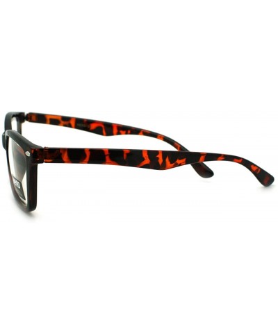 Rectangular Clear Lens Optical Frame Eyeglasses Designer Rectangular Glasses - Tortoise - CW11USQDX93 $11.55