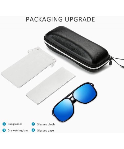 Goggle Polarised Driving Sunglasses Mens Ultralight Square Frame Double Bridge UV400 Goggle Outdoor Travel Gift Box - C418UXL...