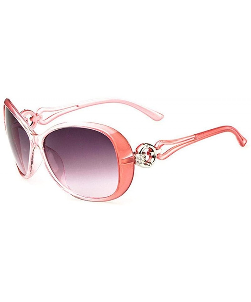 Oval Women Fashion Oval Shape UV400 Framed Sunglasses Sunglasses - Pink - CD1998Z9IZY $20.17