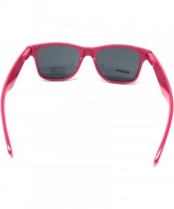 Wayfarer Sunglasses Classic 80's Vintage Style Design - Pink- Smoke Lenses (Retro Optix) - C311JWUDM4R $9.26