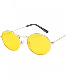 Goggle Vintage Retro Oval Sunglasses Ellipse Metal Frame Glasses Trendy Fashion Shades - C - CY18UH9RH53 $21.41