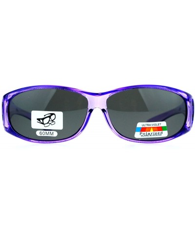 Rectangular Rectangular Polarized Anti-glare 60mm Fit Over OTG Sunglasses - Purple - CQ12MX1KHYT $12.73