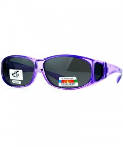 Rectangular Rectangular Polarized Anti-glare 60mm Fit Over OTG Sunglasses - Purple - CQ12MX1KHYT $12.73