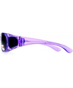 Rectangular Rectangular Polarized Anti-glare 60mm Fit Over OTG Sunglasses - Purple - CQ12MX1KHYT $12.73