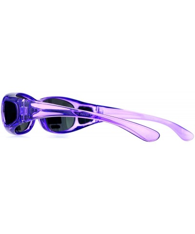 Rectangular Rectangular Polarized Anti-glare 60mm Fit Over OTG Sunglasses - Purple - CQ12MX1KHYT $12.73