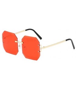 Rimless Women Square Sunglasses Designer Rimless Shades Sun Glasses Luxury Ladies Eyewear - 5 - CX18Y6GZ3QX $24.13