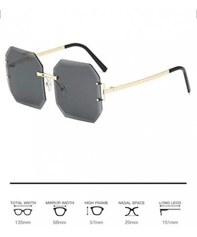Rimless Women Square Sunglasses Designer Rimless Shades Sun Glasses Luxury Ladies Eyewear - 5 - CX18Y6GZ3QX $24.13