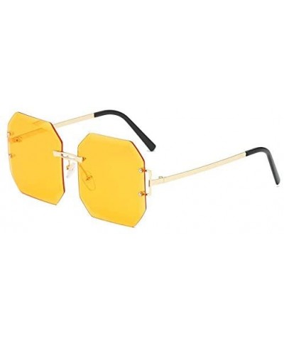 Rimless Women Square Sunglasses Designer Rimless Shades Sun Glasses Luxury Ladies Eyewear - 5 - CX18Y6GZ3QX $24.13