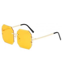 Rimless Women Square Sunglasses Designer Rimless Shades Sun Glasses Luxury Ladies Eyewear - 5 - CX18Y6GZ3QX $24.13