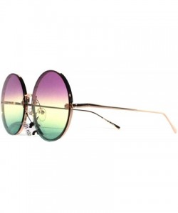 Oversized SIMPLE Oversize Round Two Tone Color Fashion Sunglasses for Women - Purple Green - CB18ZTXU505 $11.17