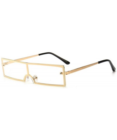 Square New European and American fashion trend rectangular unisex sunglasses - Clear - CF18GSDC572 $14.98