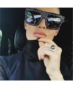Rimless Fashion Reinestone Sunglasses Women Brand Designer Vintage Men Crystal 997254Y - Gloss Black - C1184XUHY7Y $26.42