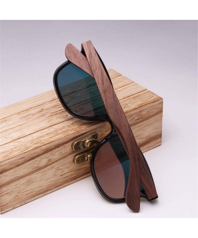 Rimless Polarized Walnut Wood Sunglasses Men Women Colorful Sun Glasses Mirror Shades - Gray Walnut Wood - CY194ODAMRK $27.66