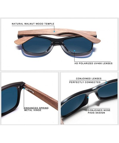 Rimless Polarized Walnut Wood Sunglasses Men Women Colorful Sun Glasses Mirror Shades - Gray Walnut Wood - CY194ODAMRK $27.66
