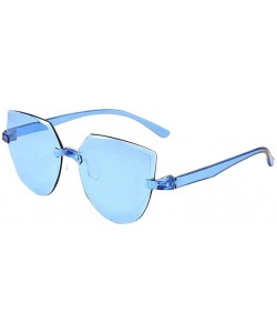 Rimless Rimless Multilateral Sunglasses Transparent Candy Color Frameless Glasses Tinted Eyewear Thick Slices - E - CL1905KY5...