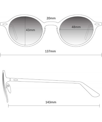 Oversized Vintage Inspired Mirror Lens Round Horned Rim Frame Retro Sunglasses - Light Tortoise / Black Lens - CM12IQ67M4N $1...