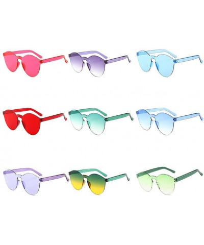 Round Unisex Fashion Candy Colors Round Outdoor Sunglasses Sunglasses - Rose Red - CN1908LZWR7 $15.12