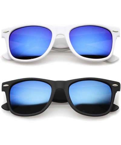 Wayfarer Men Women Classics Sunglasses Mirror Lens UV Protection - 2 Blue Assorted - CR11L2XZ795 $10.13