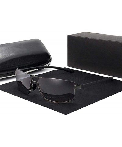 Square design glasses man driving a square frame sunglasses glasses goggles men classical - Gun Gray - CD1982YO5M8 $20.14