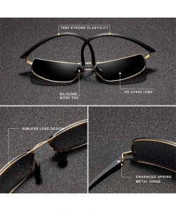 Square design glasses man driving a square frame sunglasses glasses goggles men classical - Gun Gray - CD1982YO5M8 $20.14