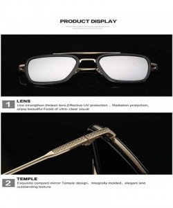 Square Ksone Retro Aviator Sunglasses Men Women Square Gold Metal Frame Aviation Tony Stark Vintage Sunglasses - 1 - CX18SU4R...