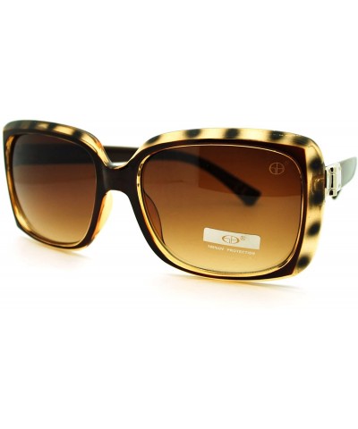 Square Women's Square Frame Designer Fashion Sunglasses - Purple Tort - CB11LJ8JTC9 $21.11